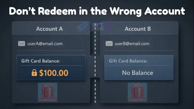 Redeeming a Gift Card While Logged Into the Wrong Account